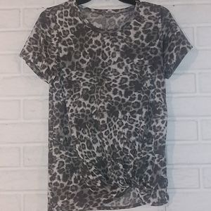 TBH Gray Leopard Print Tee